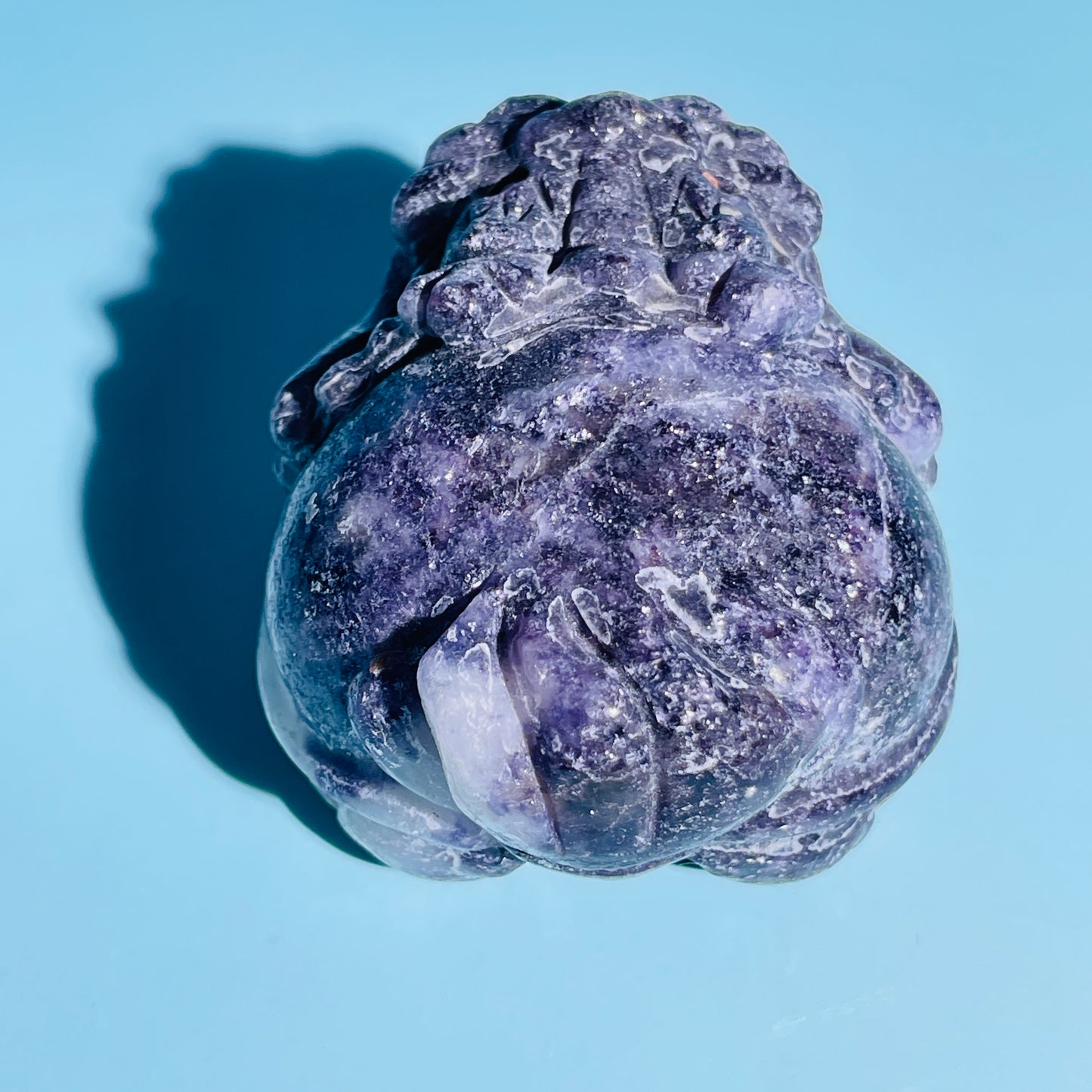 Purple Lepidolite Mica 'Pixiu' Dragon Medium Carving