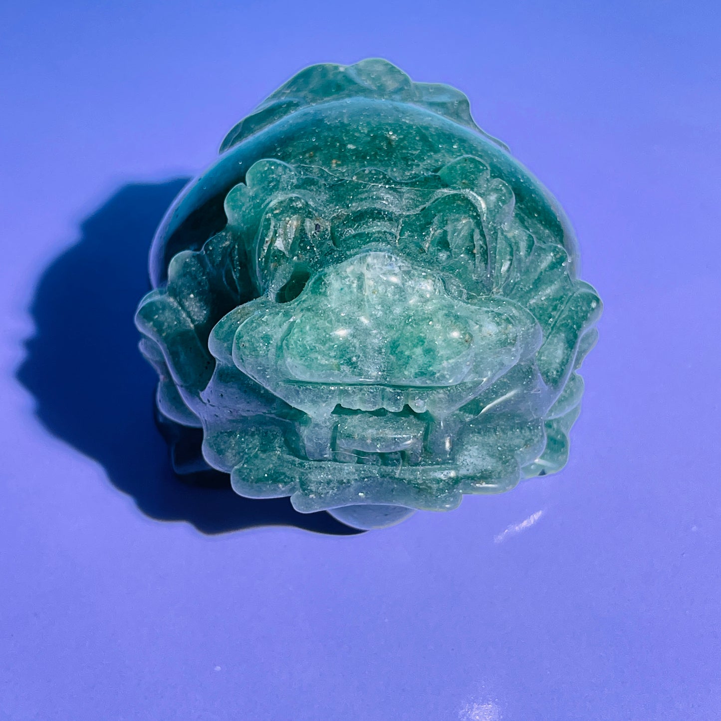 Green Strawberry Quartz 'Pixiu' Dragon Medium Carving