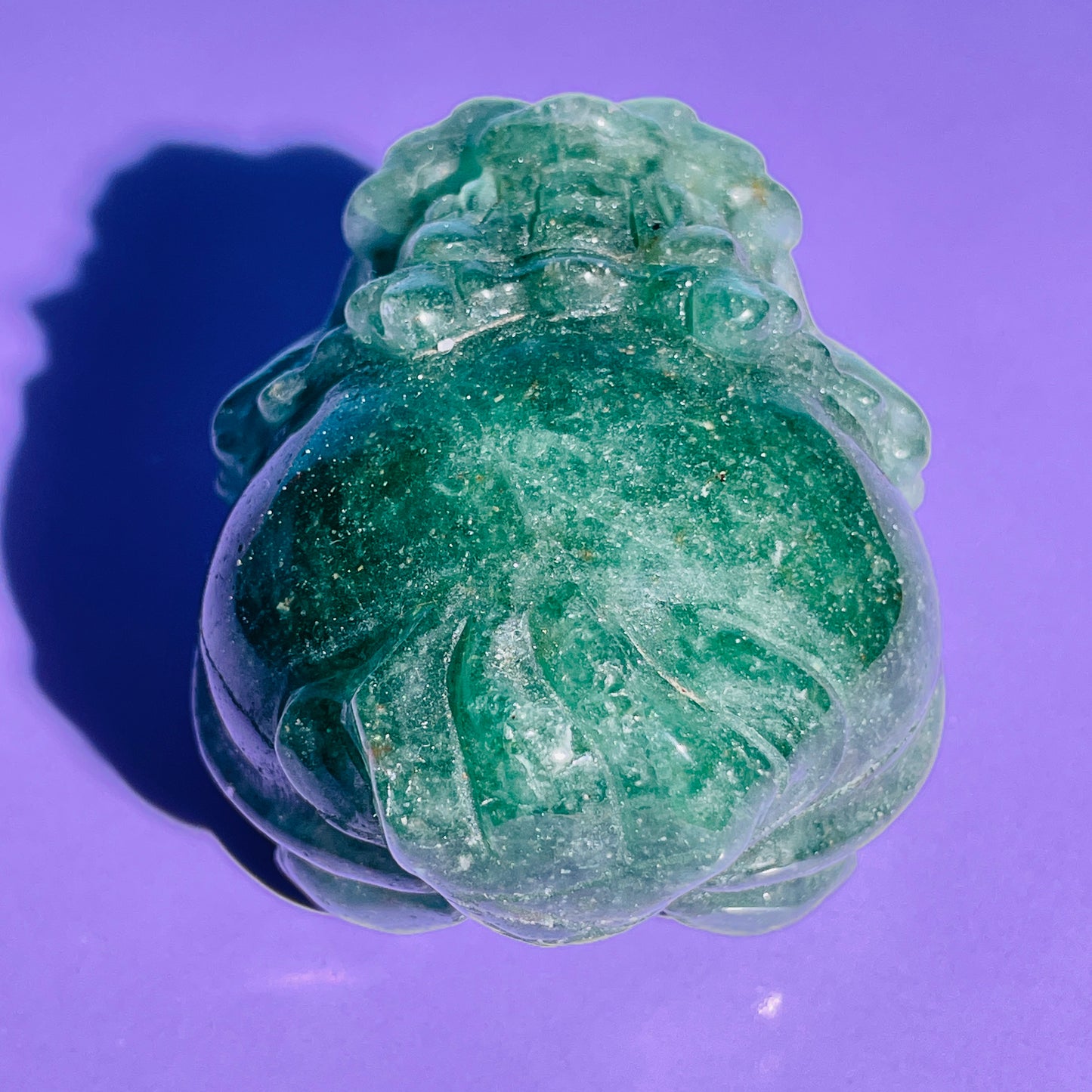 Green Strawberry Quartz 'Pixiu' Dragon Medium Carving
