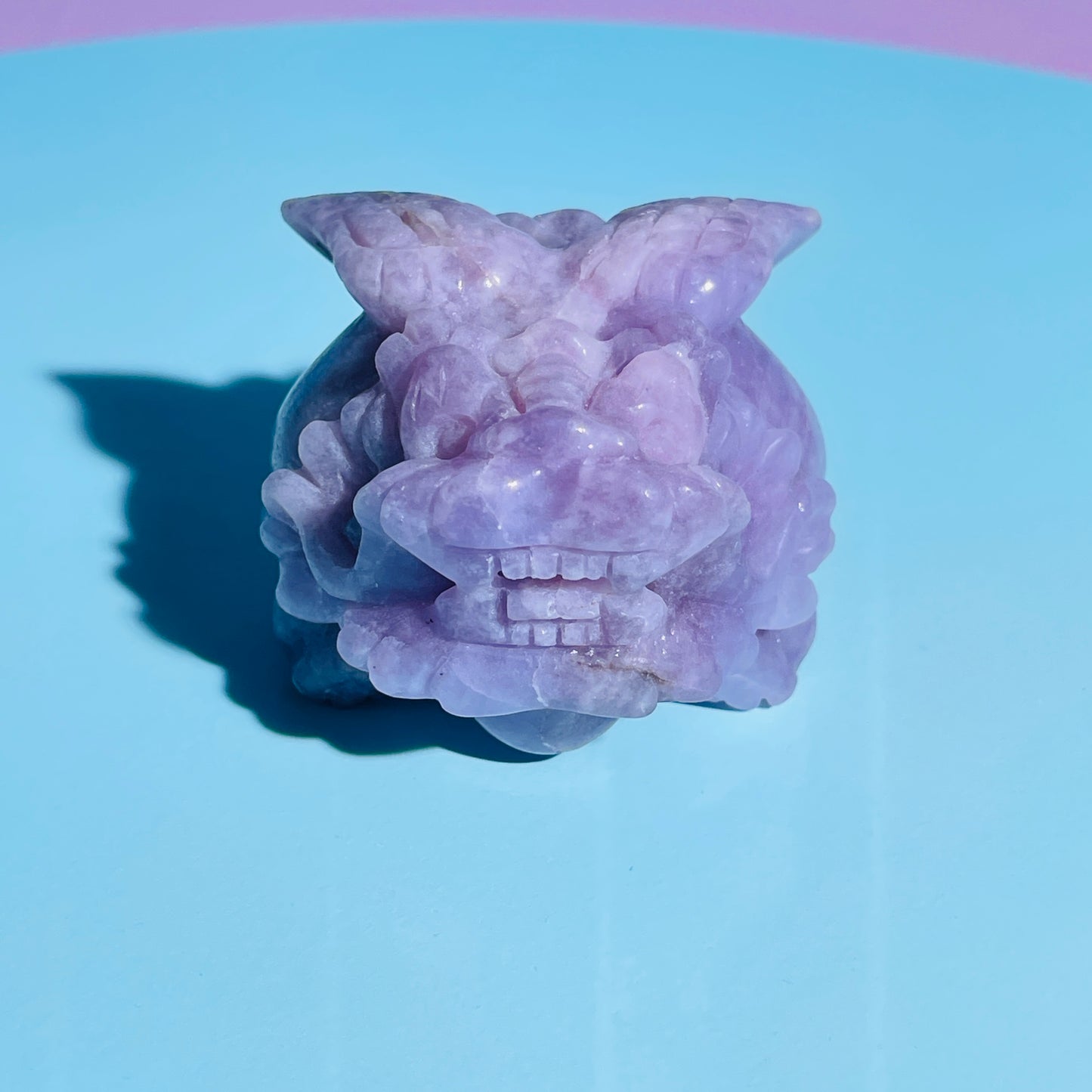 Purple Lepidolite Mica 'Pixiu' Dragon with Angel Wings Medium Carving