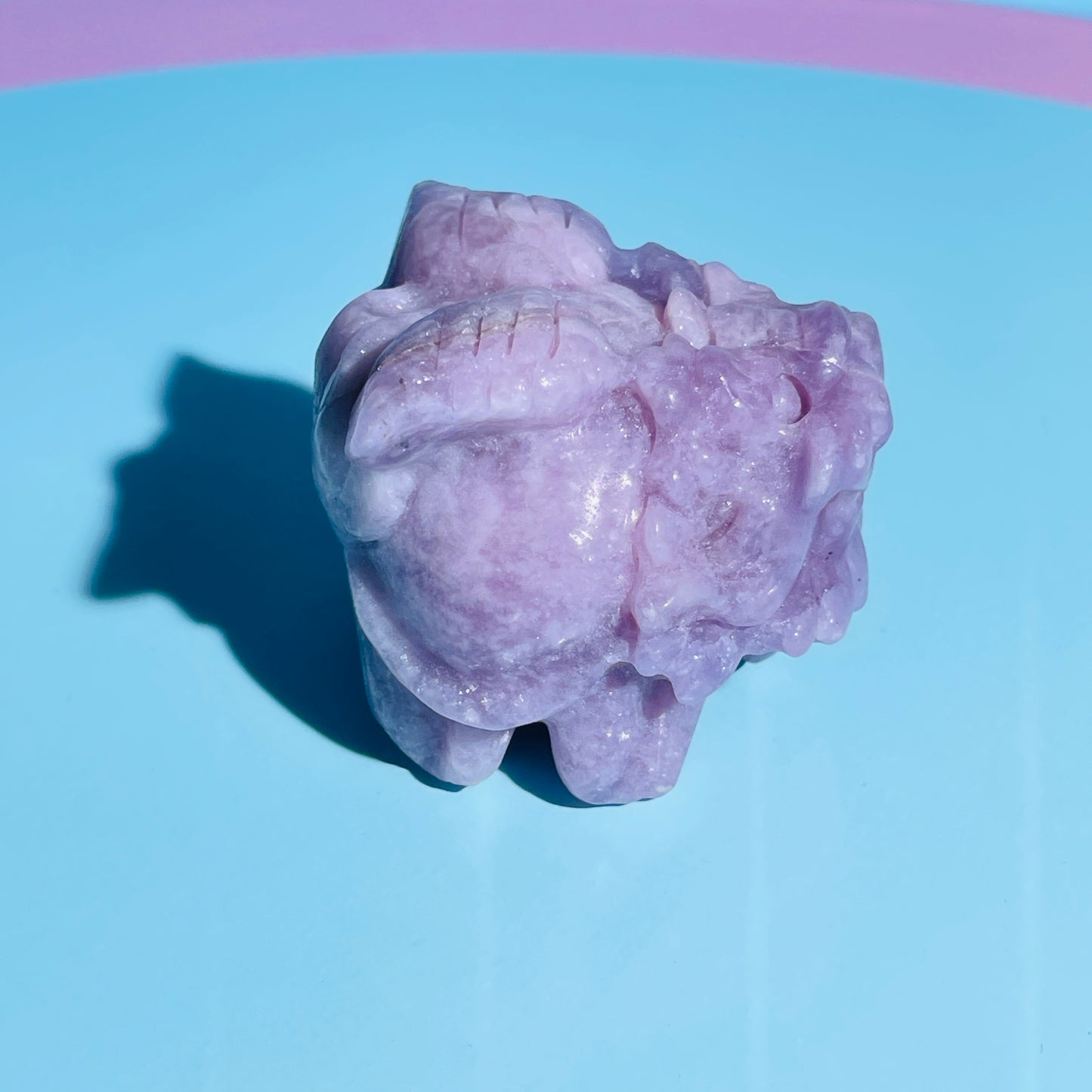 Purple Lepidolite Mica 'Pixiu' Dragon with Angel Wings Medium Carving