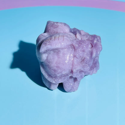 Purple Lepidolite Mica 'Pixiu' Dragon with Angel Wings Medium Carving