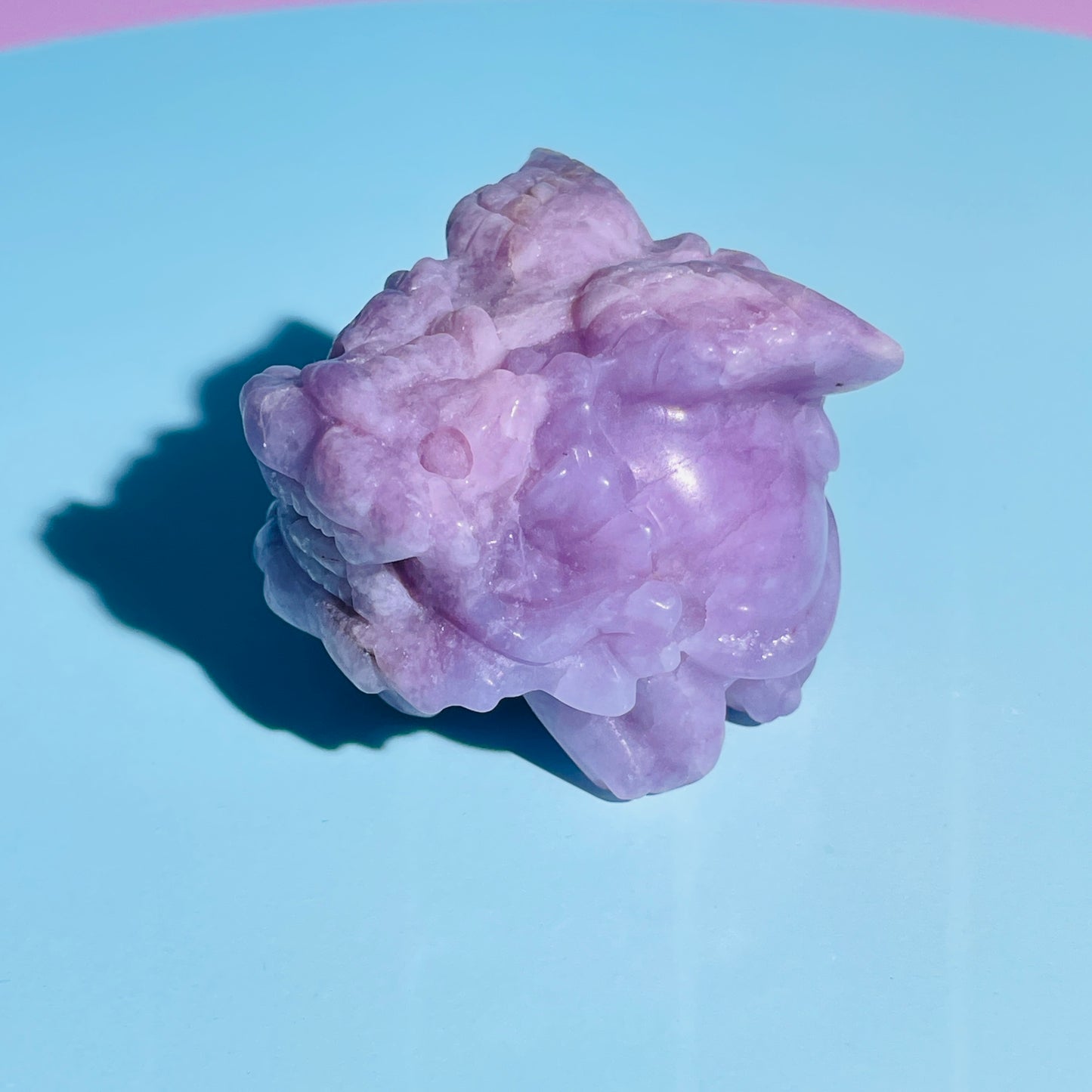 Purple Lepidolite Mica 'Pixiu' Dragon with Angel Wings Medium Carving