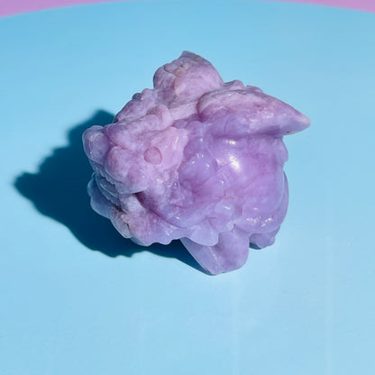 Purple Lepidolite Mica 'Pixiu' Dragon with Angel Wings Medium Carving