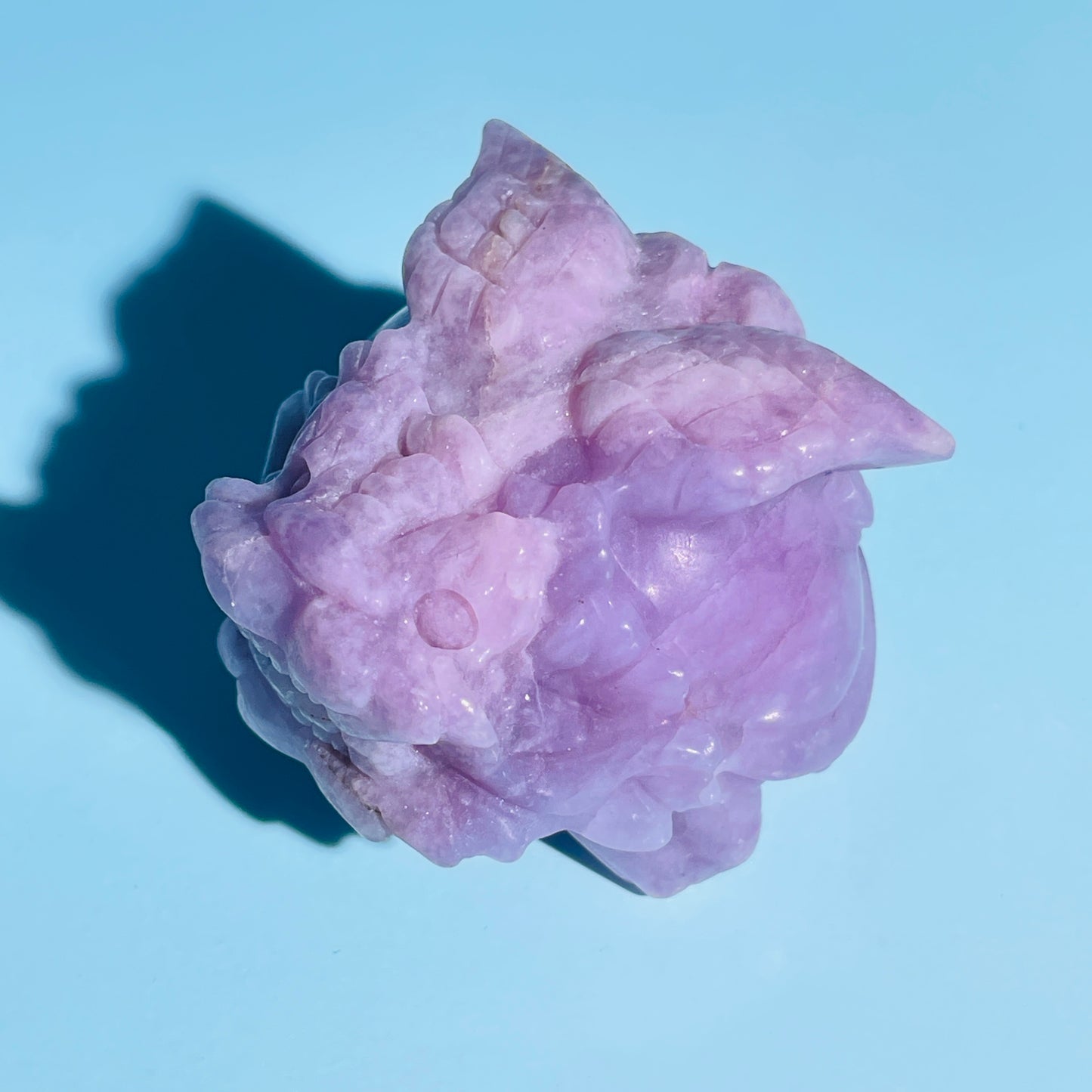 Purple Lepidolite Mica 'Pixiu' Dragon with Angel Wings Medium Carving