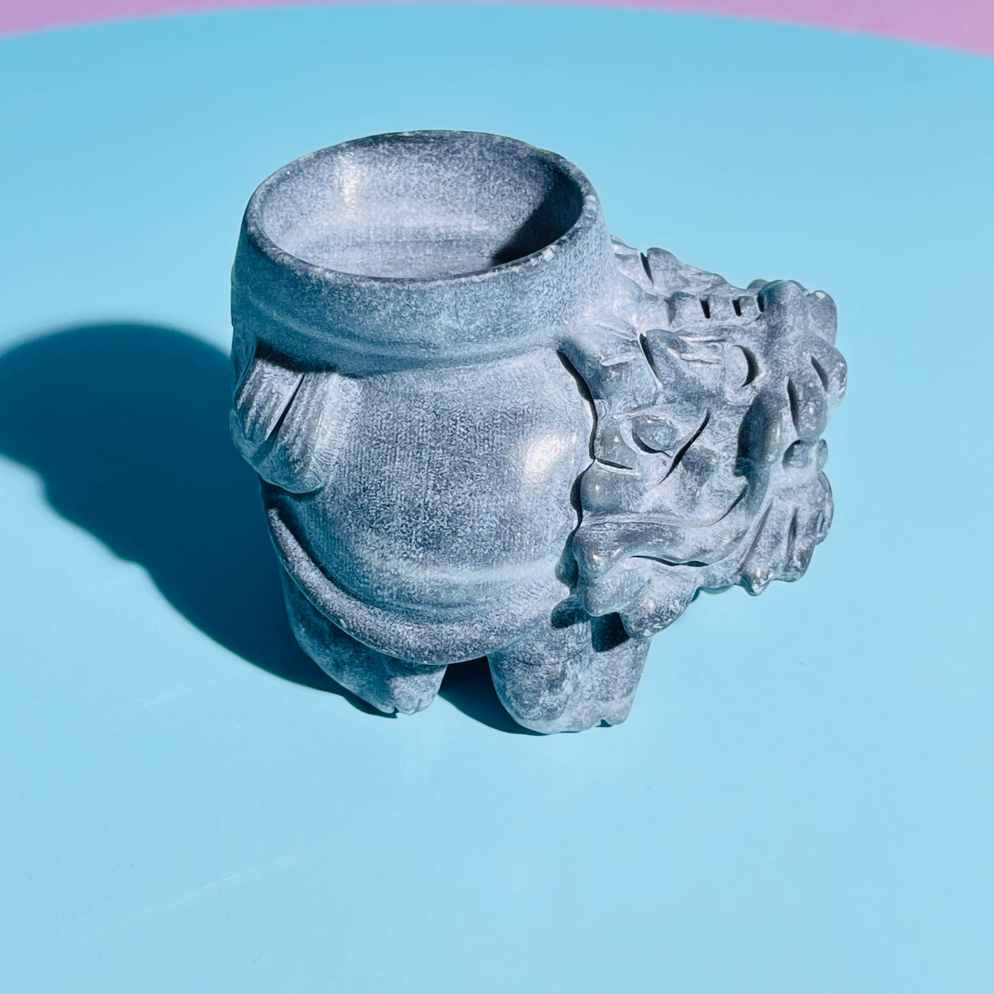 Taiji Stone 'Pixiu' Dragon with Offering Bowl Medium Carving