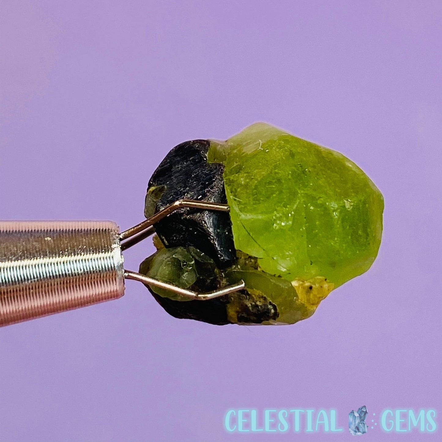 Peridot Mini Crystal Specimen O (Hematite Inclusions)