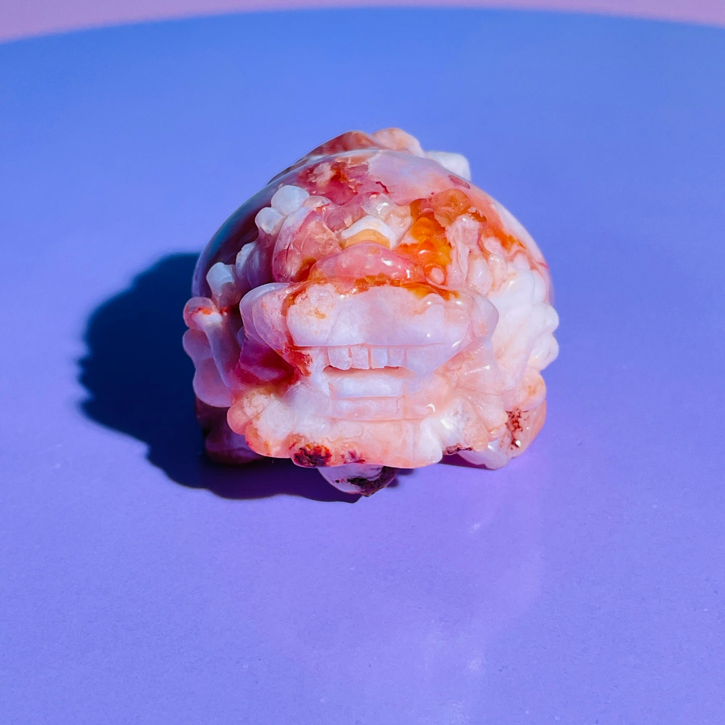 Red Flower Agate 'Pixiu' Dragon Small Carving