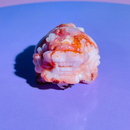 Red Flower Agate 'Pixiu' Dragon Small Carving
