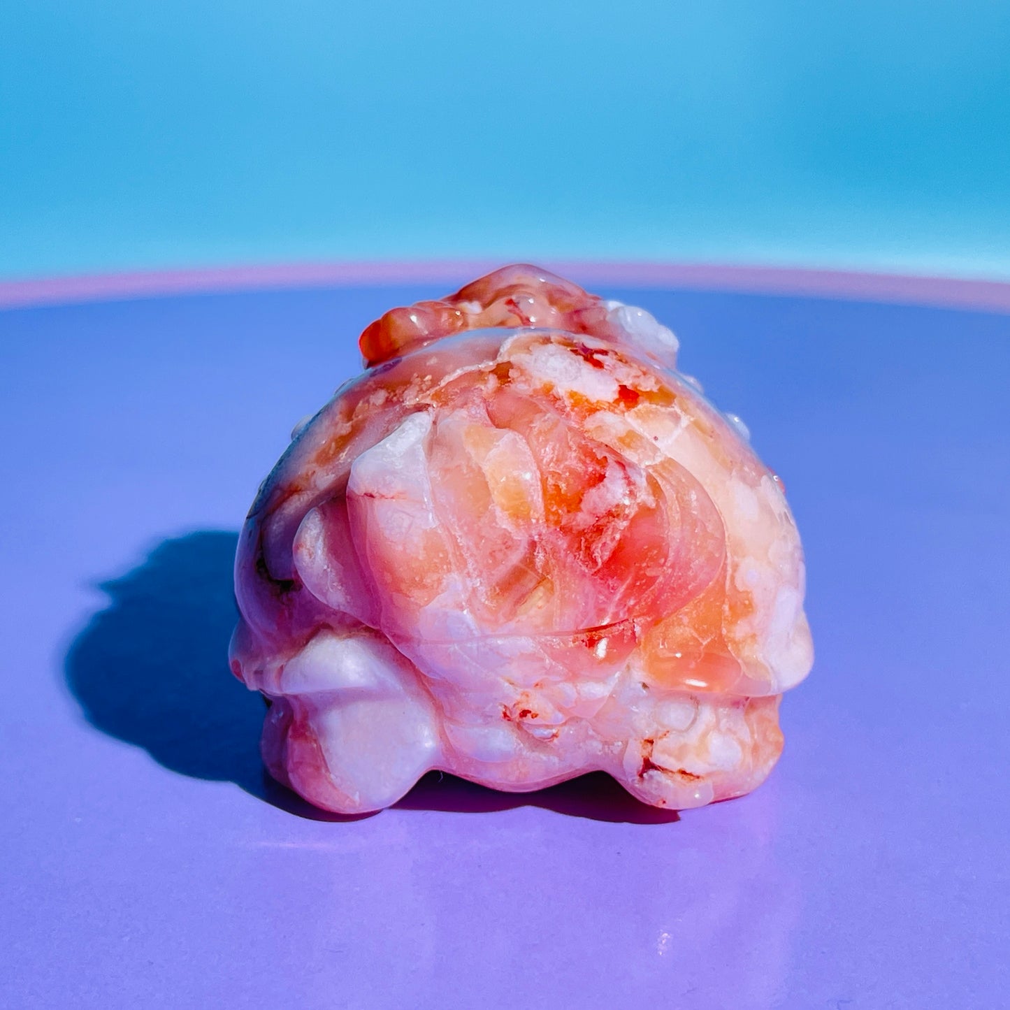 Red Flower Agate 'Pixiu' Dragon Small Carving