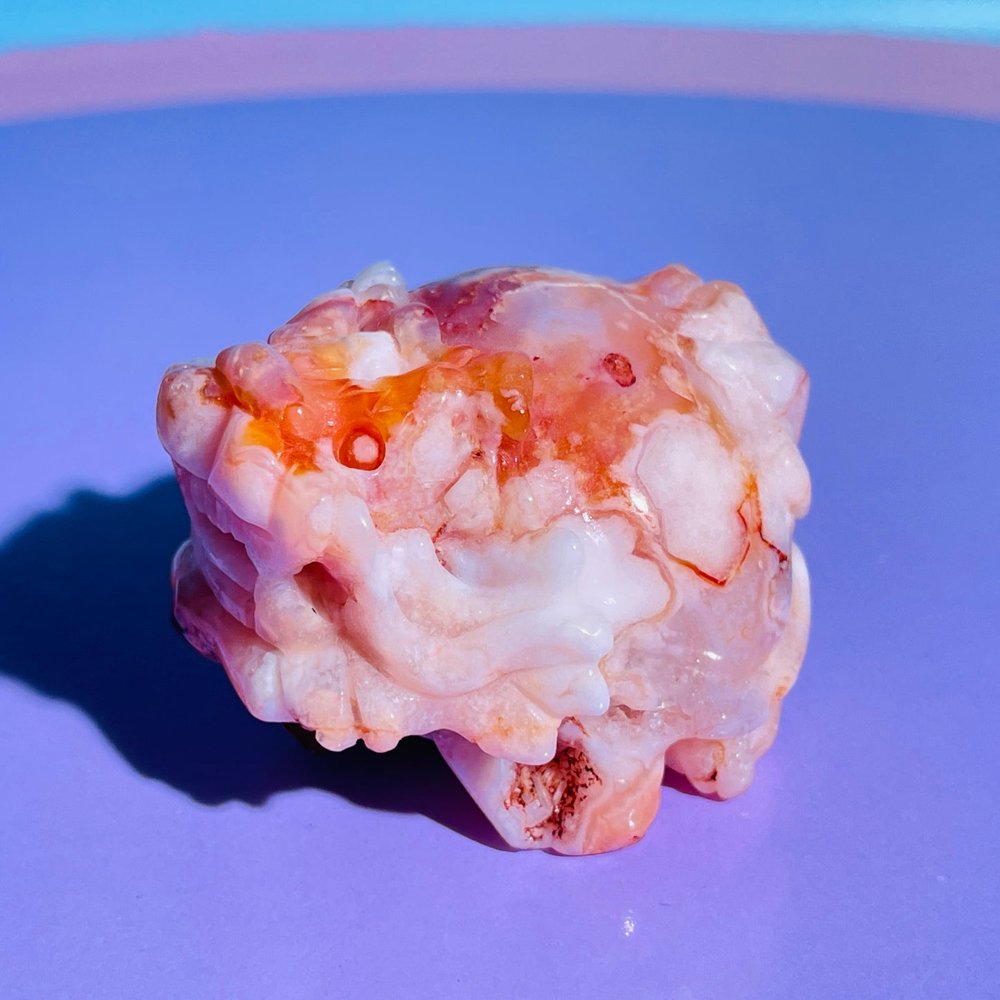 Red Flower Agate 'Pixiu' Dragon Small Carving