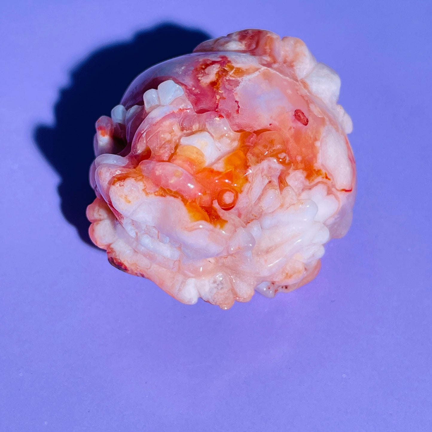 Red Flower Agate 'Pixiu' Dragon Small Carving