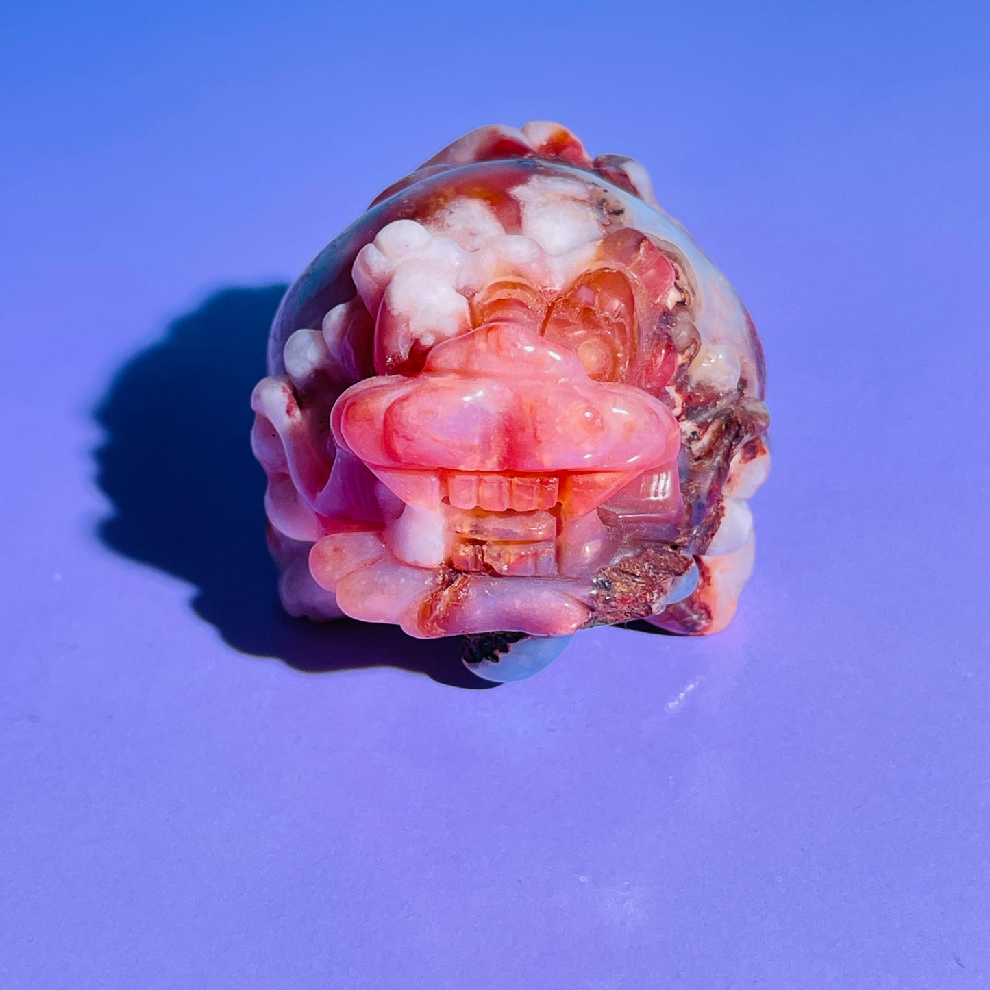 Red Flower Agate 'Pixiu' Dragon Small Carving