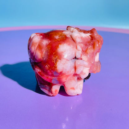 Red Flower Agate 'Pixiu' Dragon Small Carving