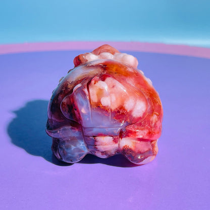 Red Flower Agate 'Pixiu' Dragon Small Carving