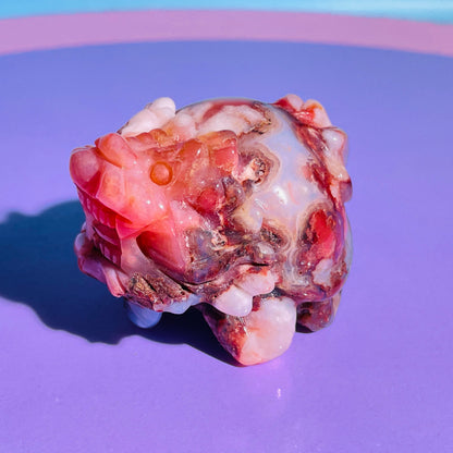 Red Flower Agate 'Pixiu' Dragon Small Carving