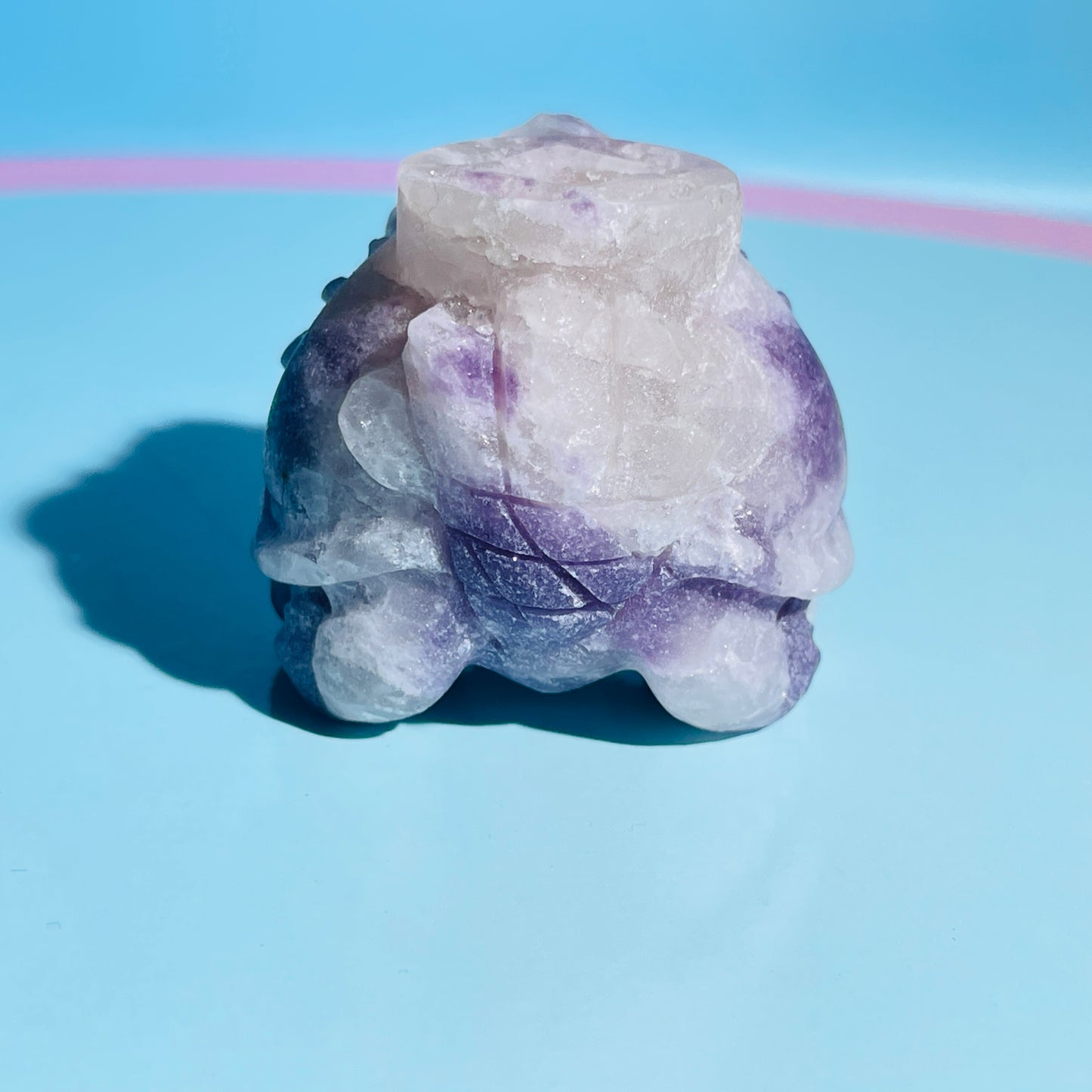 Purple Lepidolite Mica + Quartz 'Pixiu' Dragon with Coin Small Carving