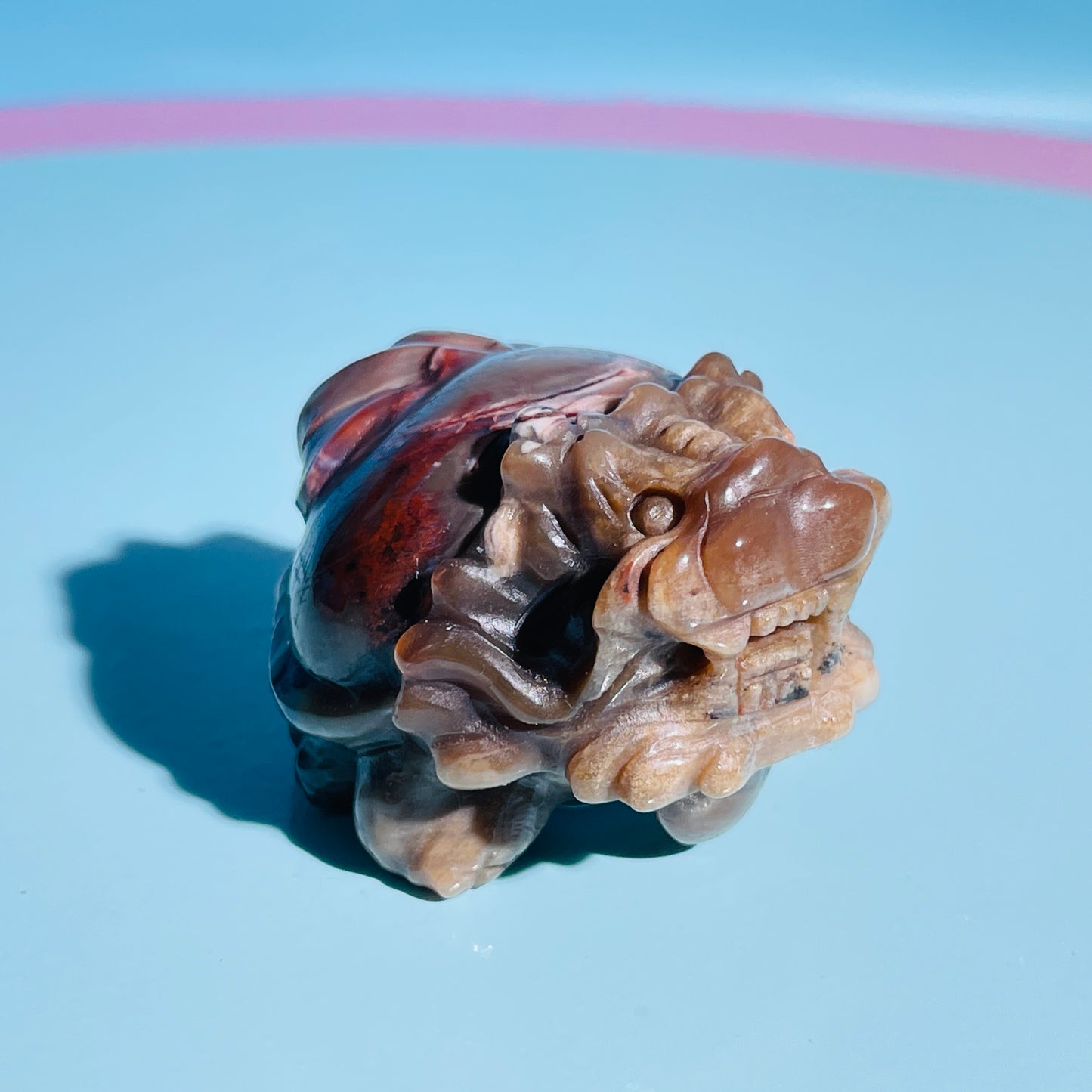 Petrified Wood 'Pixiu' Dragon Small Carving
