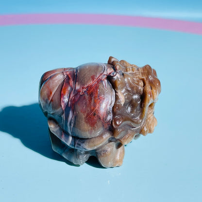 Petrified Wood 'Pixiu' Dragon Small Carving