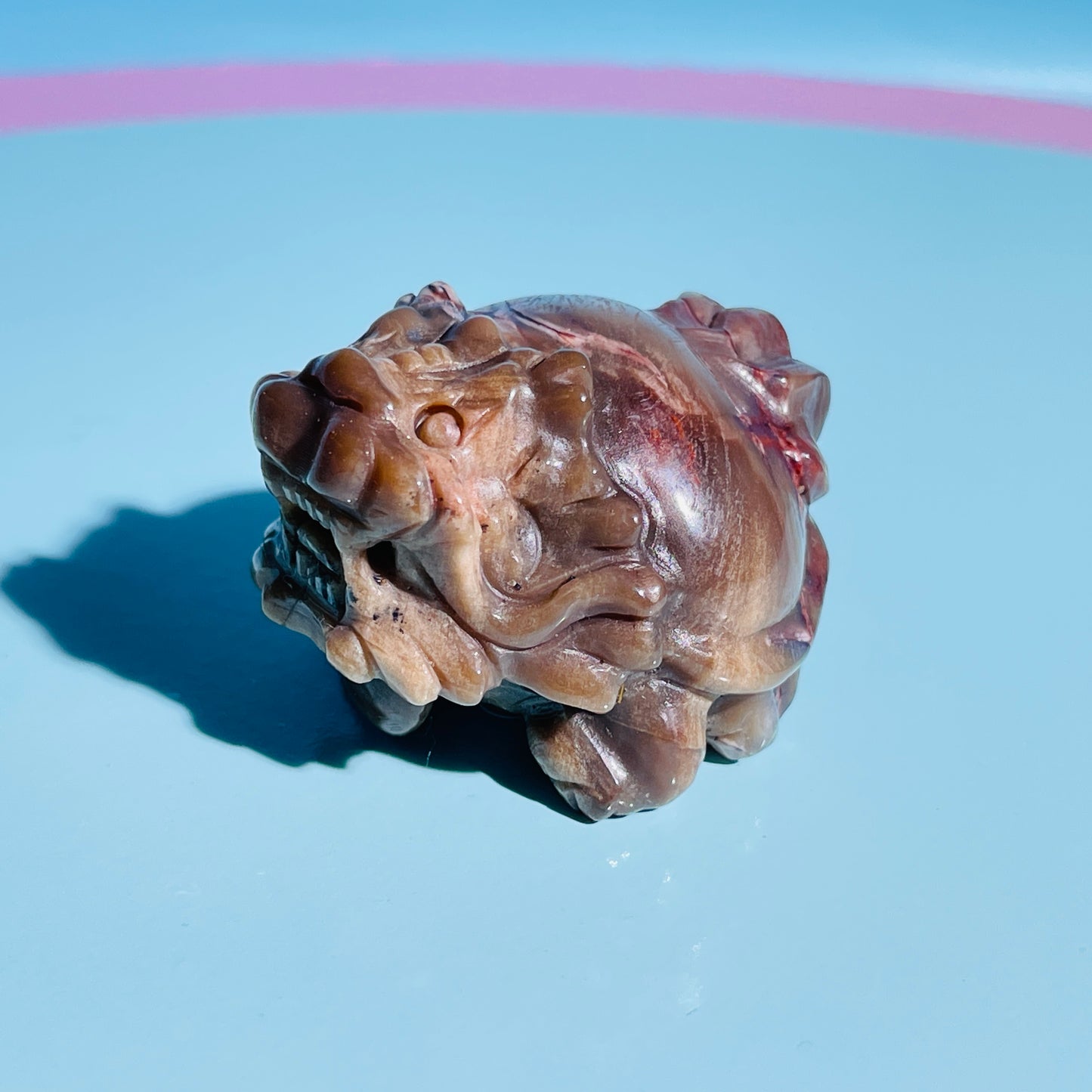 Petrified Wood 'Pixiu' Dragon Small Carving