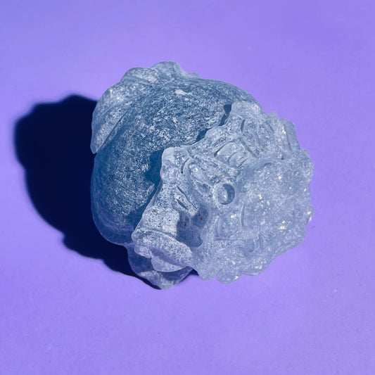Celestite 'Pixiu' Dragon Small Carving