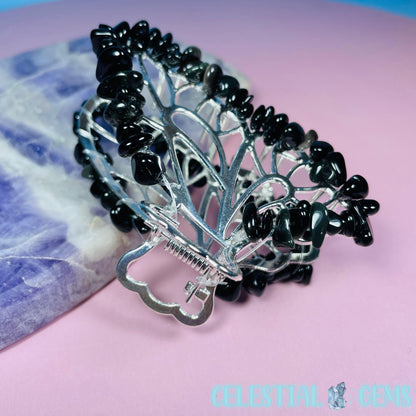 Obsidian Butterfly Hair Claw Clip