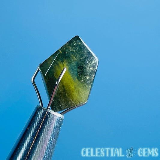 Green Verdilite Tourmaline Faceted Mini Gemstone in Specimen Pottle