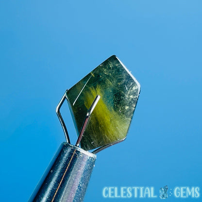 Green Verdilite Tourmaline Faceted Mini Gemstone in Specimen Pottle