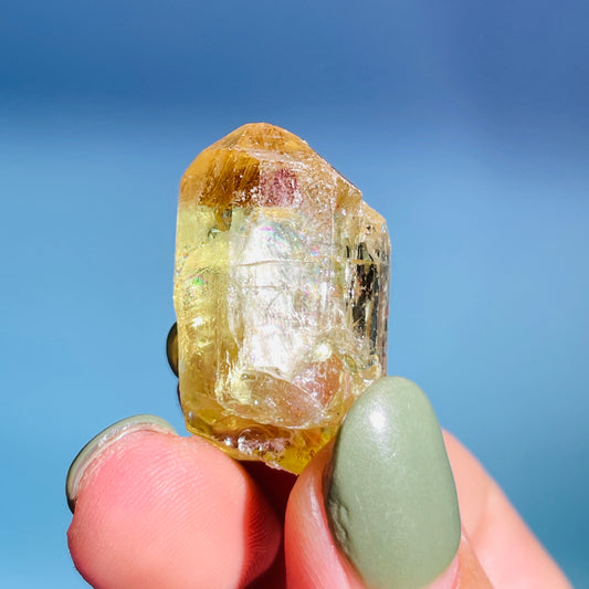 RARE Yellow Apatite Crystal Specimen (Video)