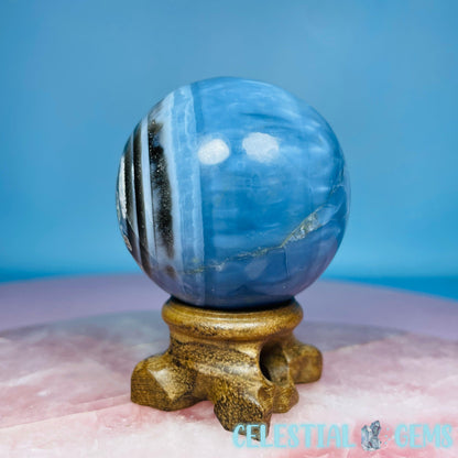 Owhyee Blue Opal with Moss Agate Medium Sphere