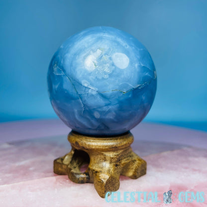 Owhyee Blue Opal with Moss Agate Medium Sphere