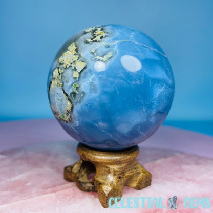 Owhyee Blue Opal with Moss Agate Large Sphere