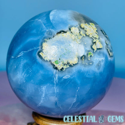 Owhyee Blue Opal with Moss Agate Large Sphere