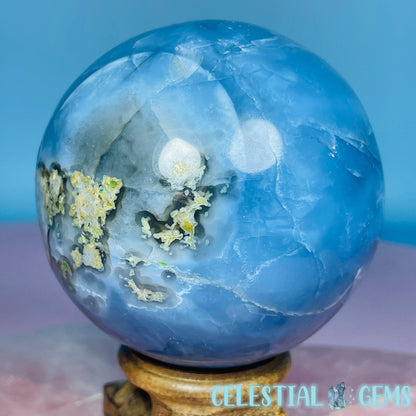 Owhyee Blue Opal with Moss Agate Large Sphere