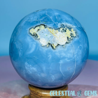 Owhyee Blue Opal with Moss Agate Large Sphere
