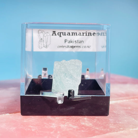 Etched Aquamarine Beryl Terminated Crystal Thumbnail Specimen