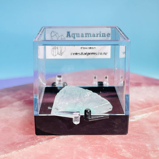 Etched Aquamarine Beryl Terminated Crystal Thumbnail Specimen