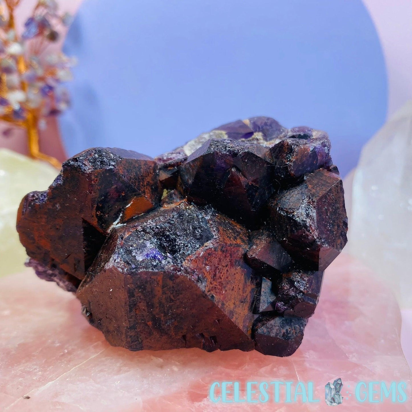 RARE Amethyst + Hematite Medium Cluster B2 (Alien Amethyst)