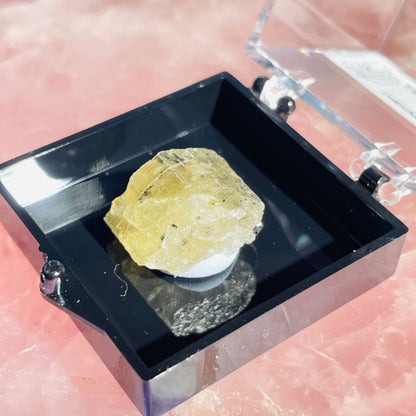 Yellow Scapolite Crystal Specimen in Box