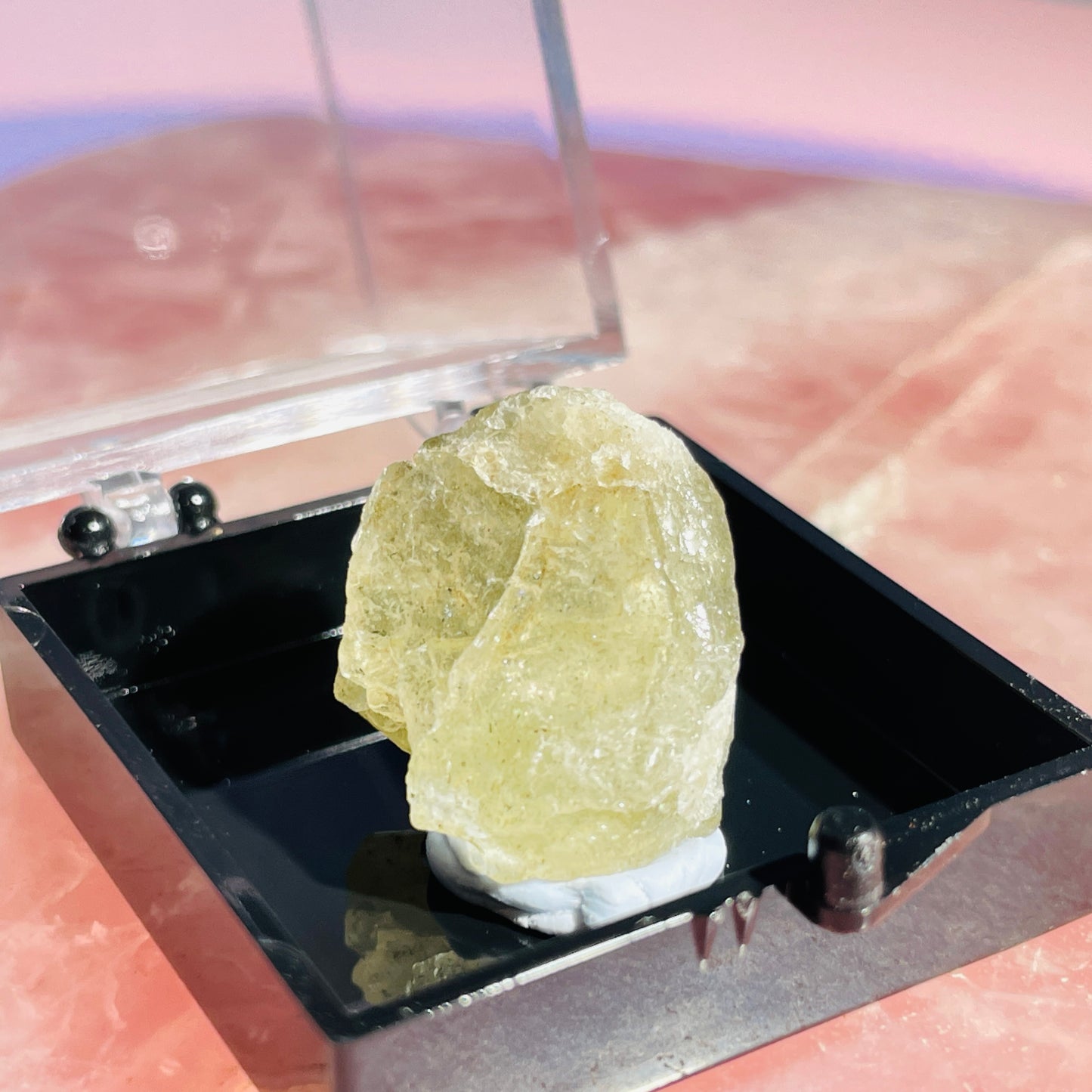 Yellow Scapolite Crystal Specimen in Box