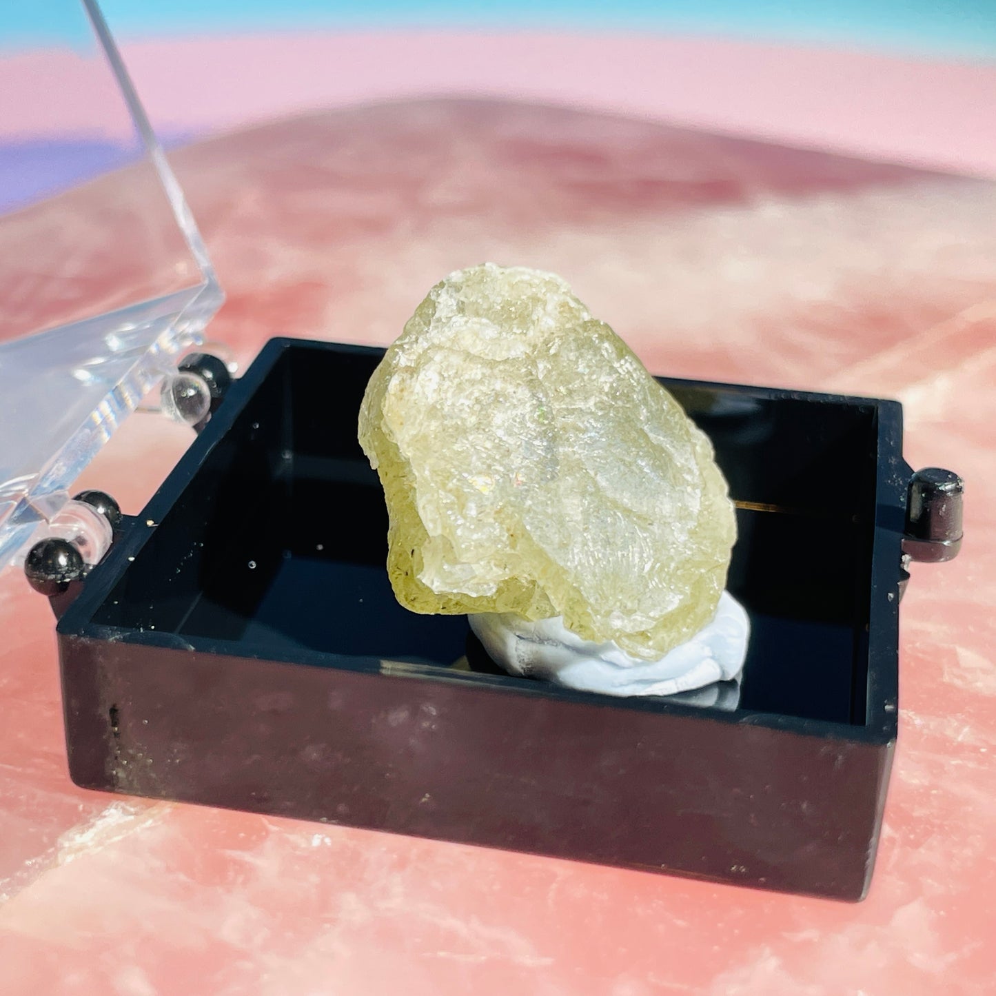 Yellow Scapolite Crystal Specimen in Box