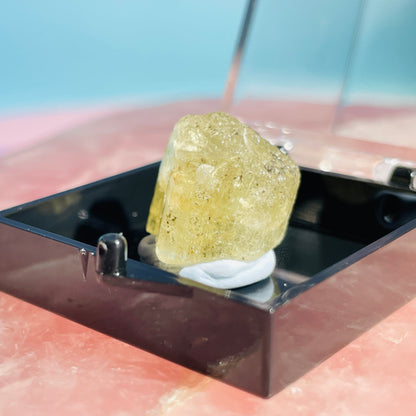 Yellow Scapolite Crystal Specimen in Box