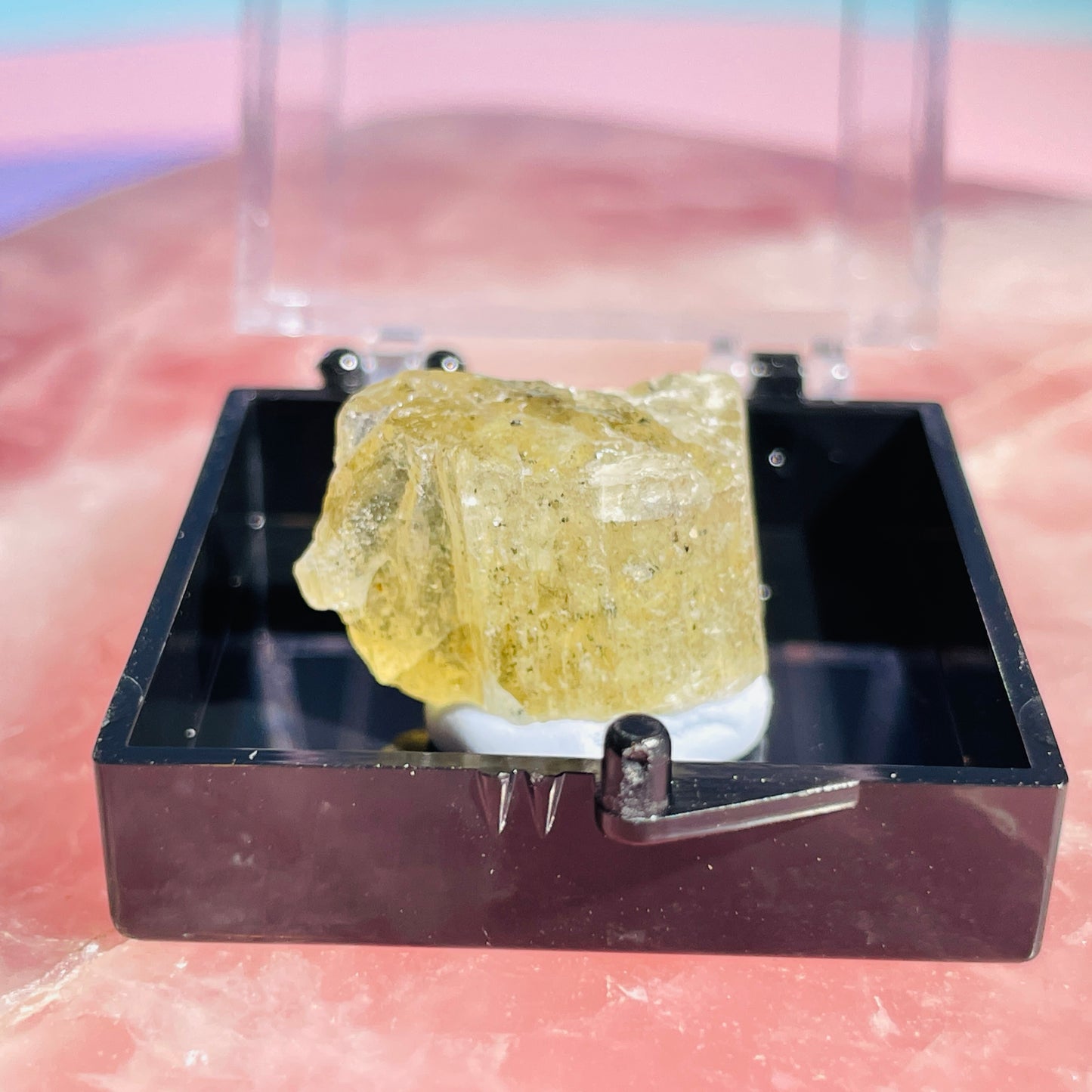 Yellow Scapolite Crystal Specimen in Box
