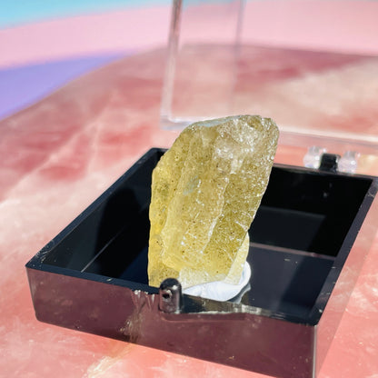 Yellow Scapolite Crystal Specimen in Box