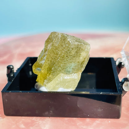 Yellow Scapolite Crystal Specimen in Box