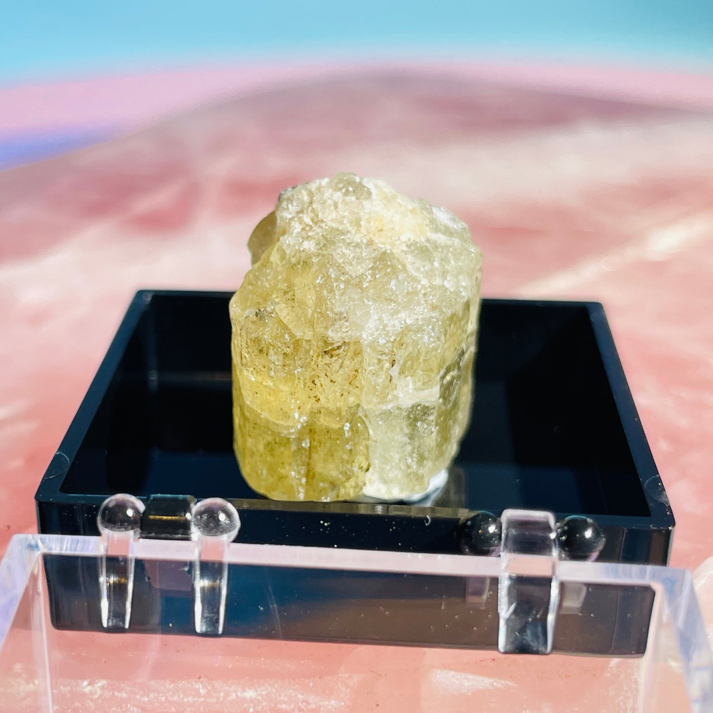 Yellow Scapolite Crystal Specimen in Box