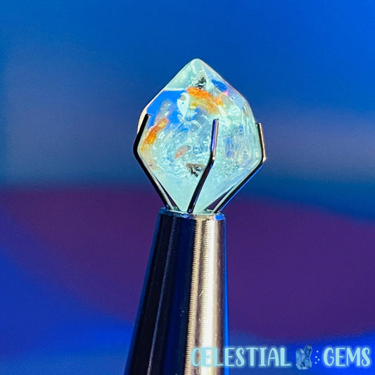 Petroleum Enhydro Quartz Mini Point in Specimen Pottle (Video)