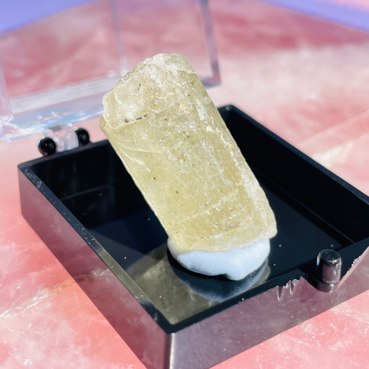 Yellow Scapolite Crystal Specimen in Box