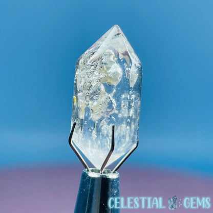 Petroleum Enhydro Quartz Mini Point in Specimen Pottle (Video)