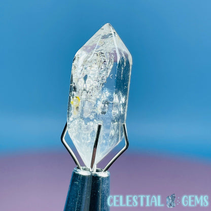 Petroleum Enhydro Quartz Mini Point in Specimen Pottle (Video)